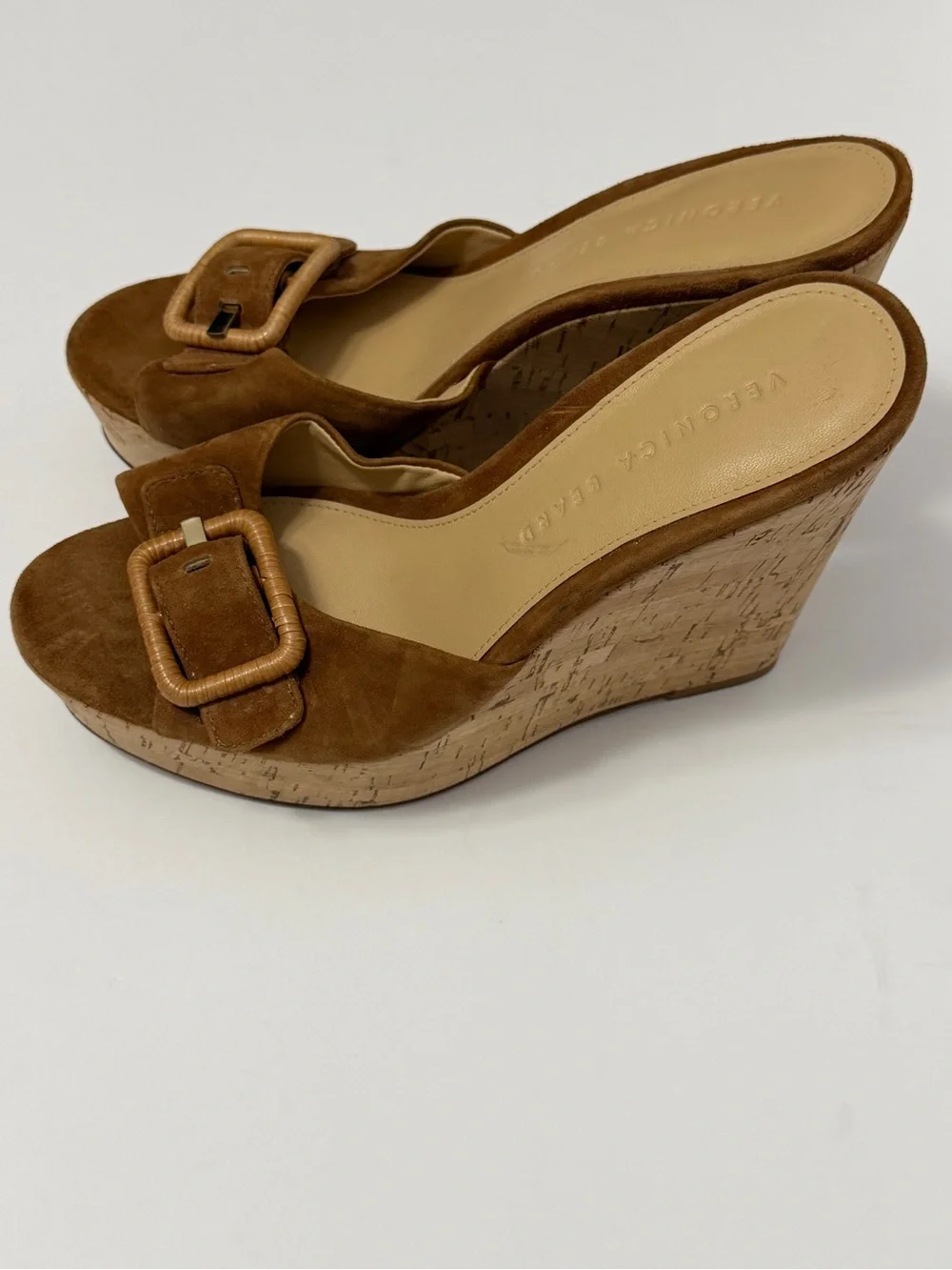 Veronica Beard Donata Suede Cork Wedge Sandals Size 6 NEW No Box